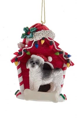 SHIH TZU WITH DOG HOUSE