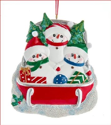 SNOWMAN SLED FAMILY OF 3