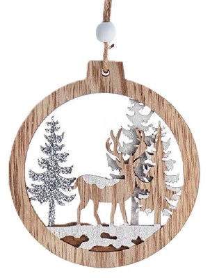 LASER CUT WOODEN DEER DISC