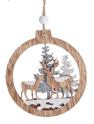 LASER CUT WOODEN DEER DISC