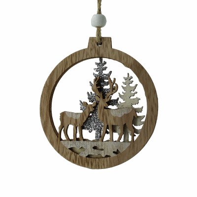 LASER CUT WOODEN DEER DISC