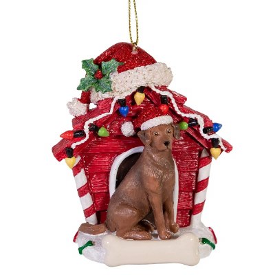 LABRADOR RETRIEVER W DOG HOUSE