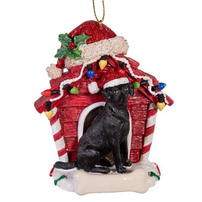 LABRADOR RETRIEVER W DOG HOUSE