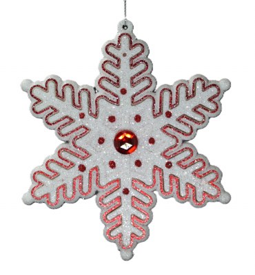 WHITE/RED SNOWFLAKE