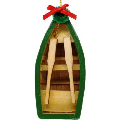 GREEN ROW BOAT WITH OARS