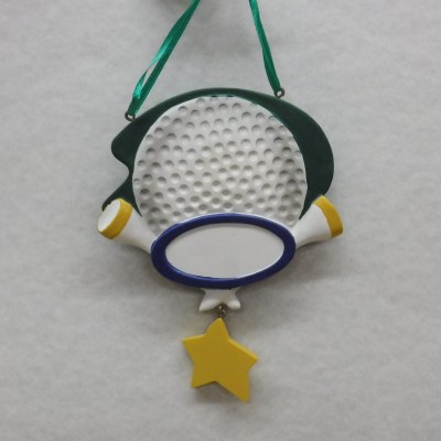 GOLF BALL WITH TEE'S AND STAR DANGLE