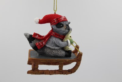 RACCOON ON SLED