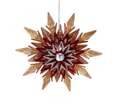GOLD RED SILVER SNOWFLAKE