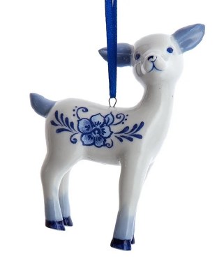 DELFT BLUE DOE TILTED PORCELIN