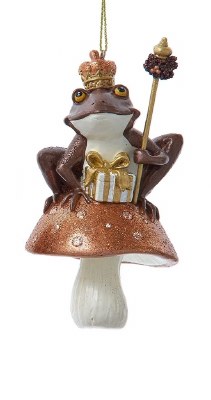 BROWN TOAD W/CROWN AND STAFF