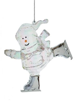 ACRYLIC SNOWMAN ON ICE SKATES