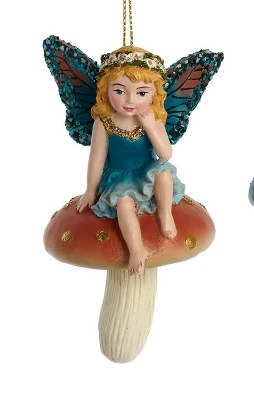 BLONDE FAIRY ON MUSHROOM