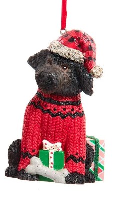 BLACK DOG WITH ANTLERS