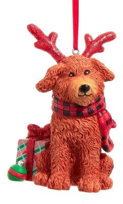 EGOLDEN DOG WITH ANTLERS