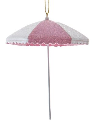 PINK WHITE BEACH UMBRELLA