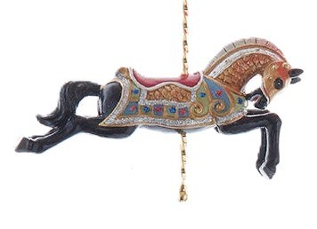 BLACK CAROUSEL HORSE