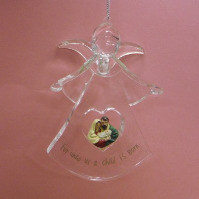 ACRYLIC ANGEL WITH HOLY FAMILY