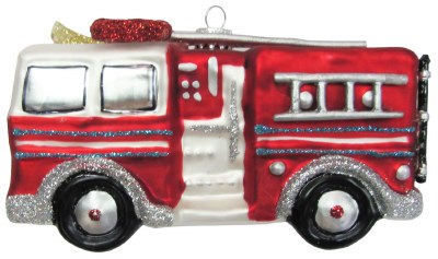 FIRETRUCK RED AND SILVER GLASS