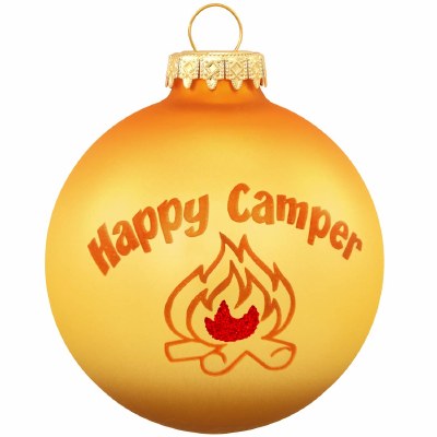 HAPPY CAMPER GLASS BALL