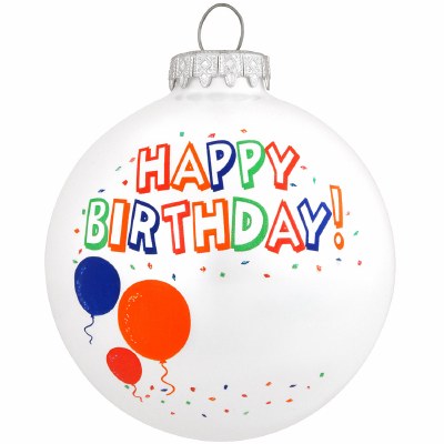 HAPPY BIRTHDAY GLASS BALL