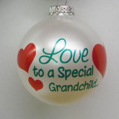 LOVE TO A SPECIAL GRANDCHILD GLASS BALL