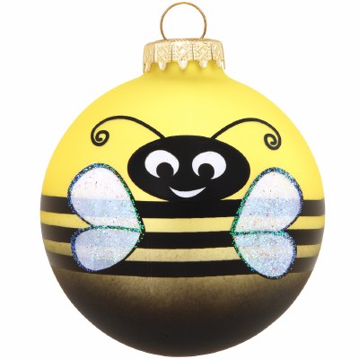 GLASS YELLOW BEE BALL