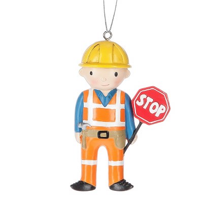 CONSTRUCTION WORKER WITH STOP SIGN
