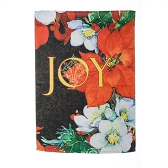 JOY POINSETTIAS FLAG