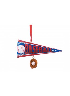 BASEBALL PENNANT WITH DANGLE