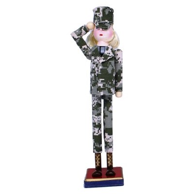 16"  ARMY WOMAN NUTCRACKER