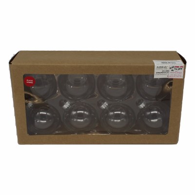 8 PACK OF CLEAR GLASS BALLS