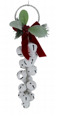 SET OF 15 WHITE JINGLE BELLS