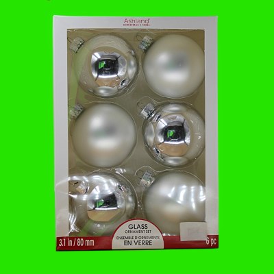 6PK SILVER SHINY/MATTE BALLS