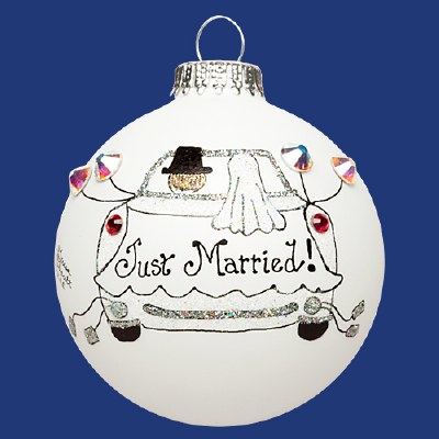 JUST MARRIED GLASS BALL
