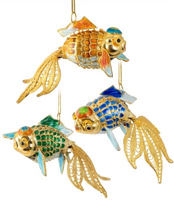 FILIGREE GOLD FANTAIL FISH
