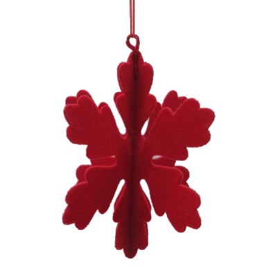 RED FELT SNOWFLAKE
