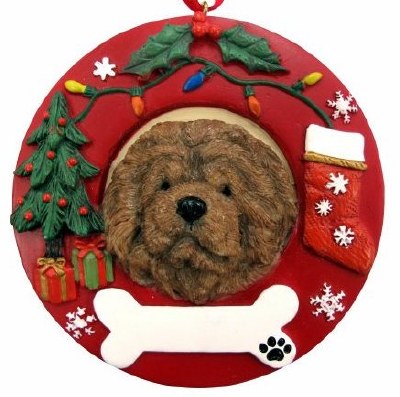 CHOW DOG IN WREATH
