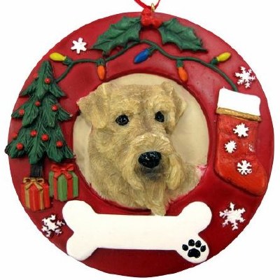 AIREDALE IN WREATH