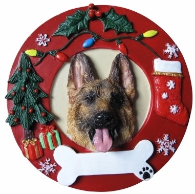 GERMAN SHEPHERD IN WREATH