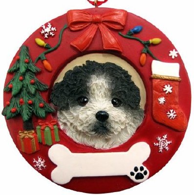 SHIH TZU BLACK AND WHITE WREATH