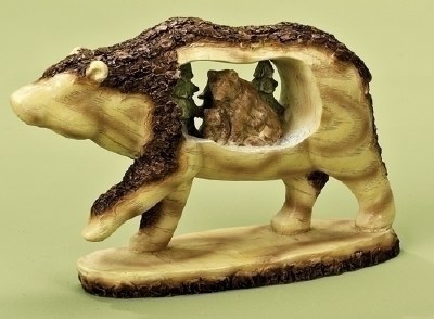 BROWN BEAR WITH CENTER CARVING