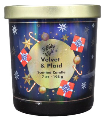 VELVET AND PLAID CANDLE