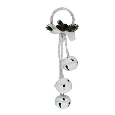 SET OF 3 WHITE JINGLE BELLS