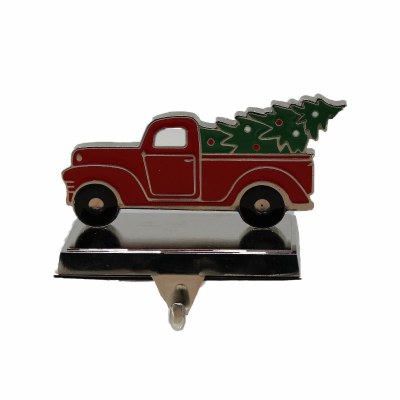 RED TRUCK WITH TREE STOCKING HOLDER