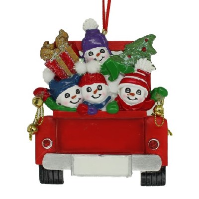 FAMILY OF 4 IN RED TRUCK