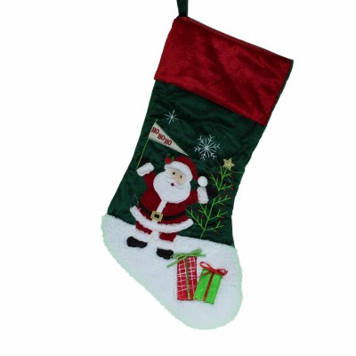 SANTA GREEN AND RED STOCKING