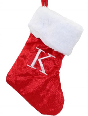LETTER K MONOGRAM STOCKING