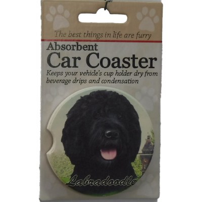 BLK LABRADOODLE CAR COASTER