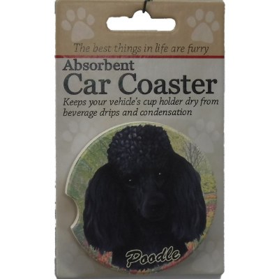 BLACK POODLE CAR COASTER