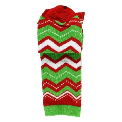 ZIG ZAG RED AND GREEN CHRISTMAS SOCKS